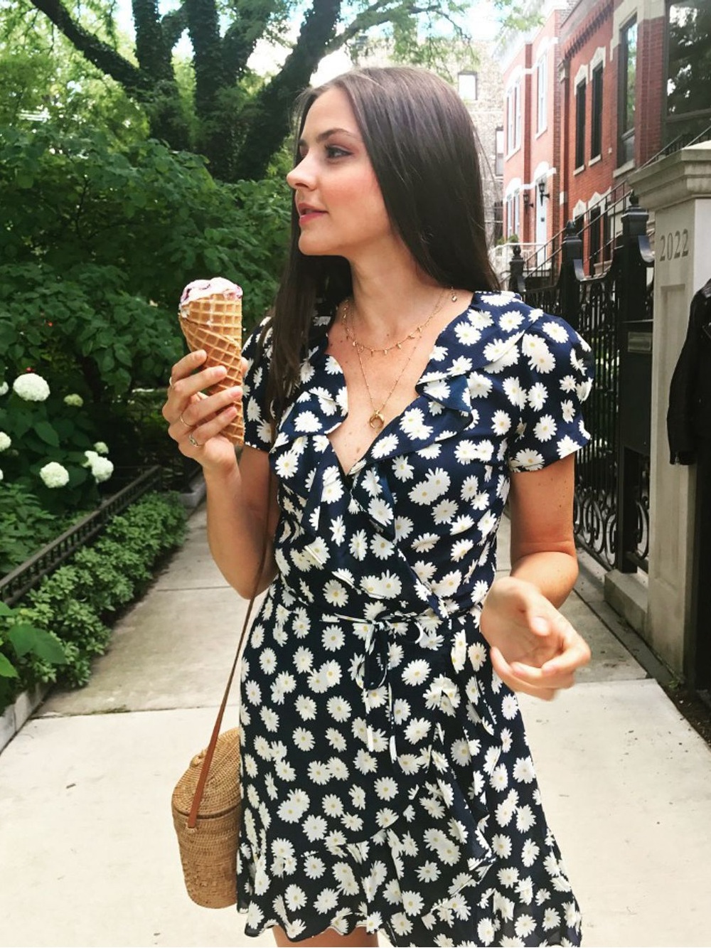 Realisation Par Navy Daisy Ruffle Wrap Mini Dress - Picture 4 of 4